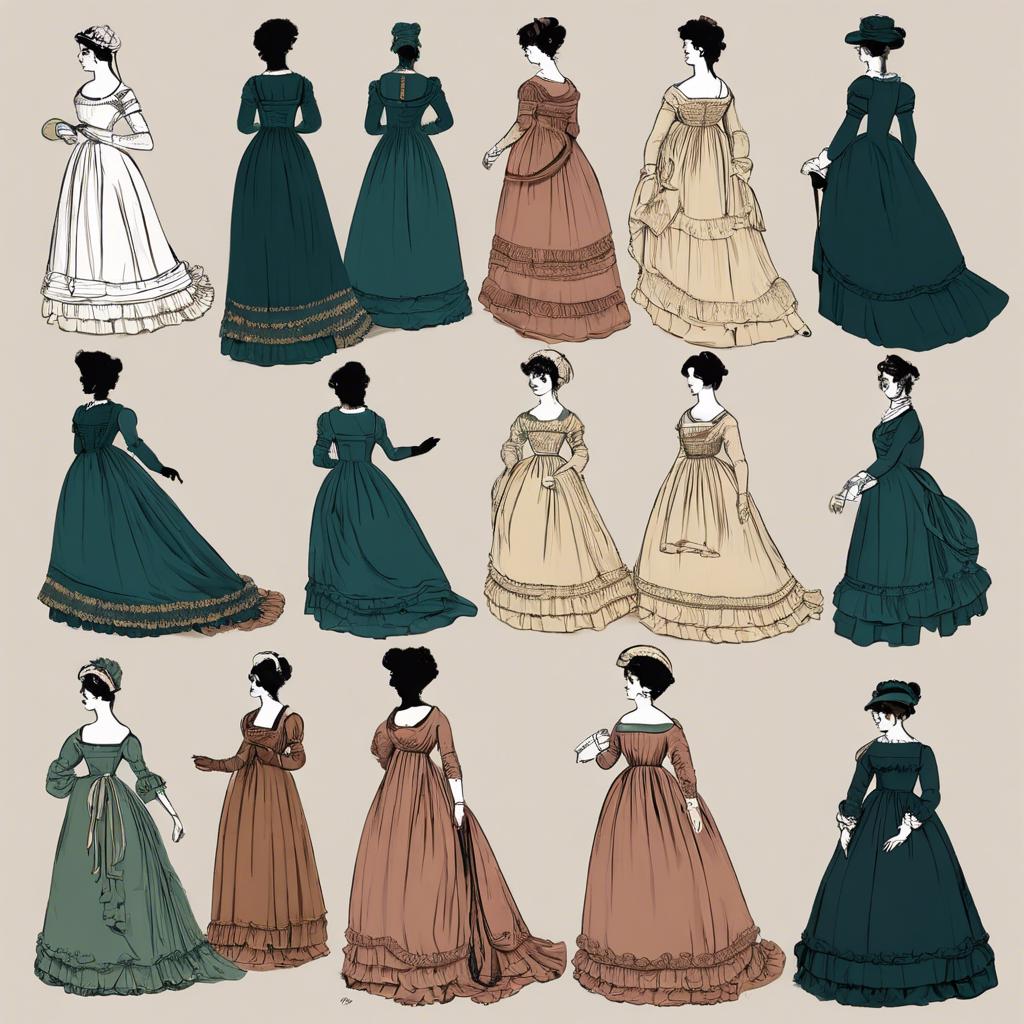 Elegant Silhouettes of ⁣Regency Era Dresses