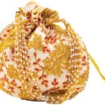 Golden Embellished Handmade Potli Clutch: A Stylish Ethnic Accessory