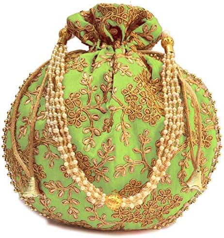 Opulent Potli Bag Review: Elegant Gold Thread & Sequin Embroidery