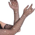 Shimmer and Shine: Women’s Rhinestone Fishnet Long Gloves Review