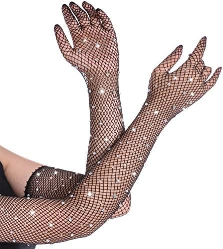 Shimmer and Shine: Women’s Rhinestone Fishnet Long Gloves Review