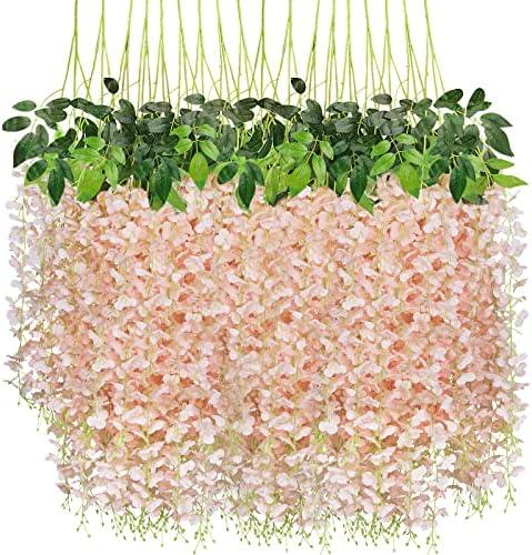 18 Pack Wisteria Hanging Flowers Review: Artificial Beauty for Home Decor