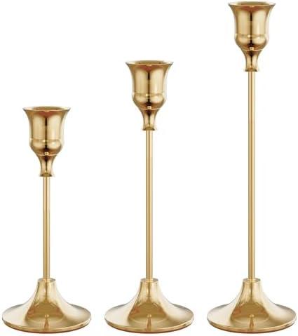 Vintage French Gold Candlestick Holders Set: Decorate with Elegance