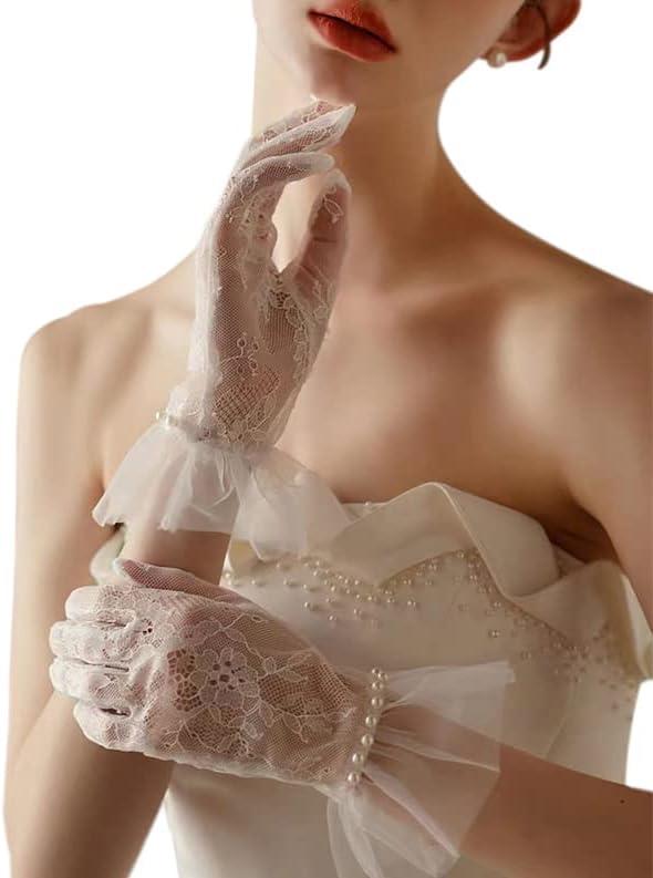 Review: Elegant Short Lace Mesh Gloves with Pearls – A Touch of Glamour