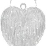 Sparkle Up Your Look with SWEETV Rhinestone Heart Purse!