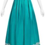 Nuoqi Regency Dress Review: Empire Waist Victorian Tea Gown in Teal Blue