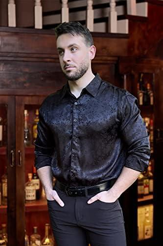 Review: COOFANDY Men's Silk Satin Floral Dress Shirt - Elegant Choice for Special Occasions