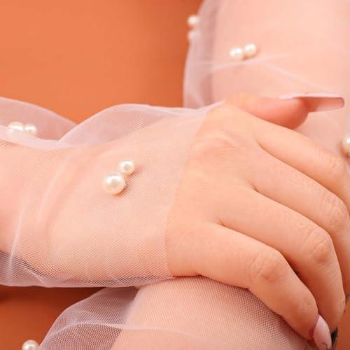 Flawless Fashion Finds: CASDRE White Pearl Wedding Tulle Gloves Review