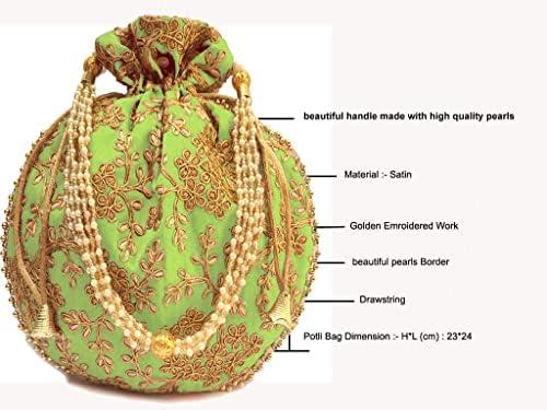 Opulent Potli Bag Review: Elegant Gold Thread & Sequin Embroidery