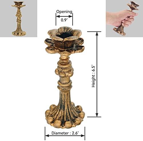 Vintage Elegance: Distressed Resin Candlestick Holder Review