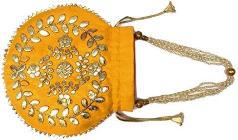 Review: Stylish Potli Bag with Gota Patti Work & Pearls Handle