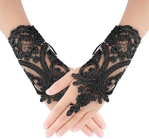 Chic Lace Embroidered Fingerless Gloves: A Stylish Addition to Any Outfit