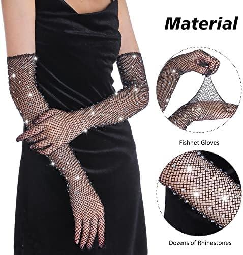 Shimmer and Shine: Women's Rhinestone Fishnet Long Gloves Review