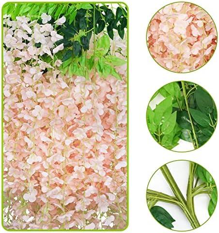 18 Pack Wisteria Hanging Flowers Review: Artificial Beauty for Home Decor