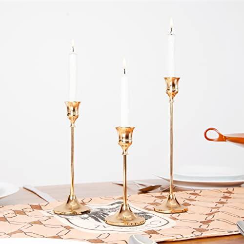 Vintage French Gold Candlestick Holders Set: Decorate with Elegance