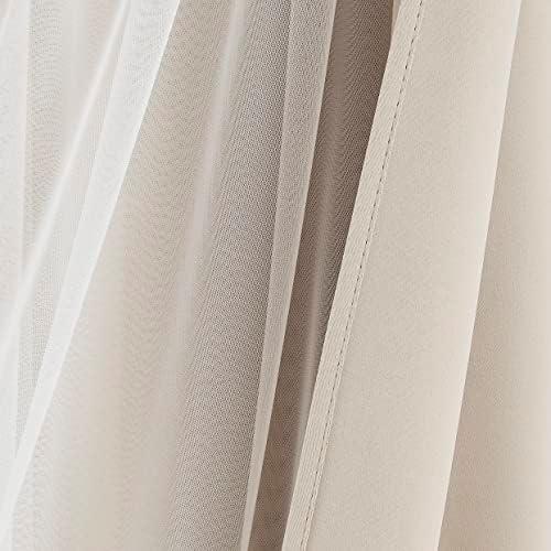 Layered Sophistication: Beige Blackout Curtains with Sheer Overlay Review